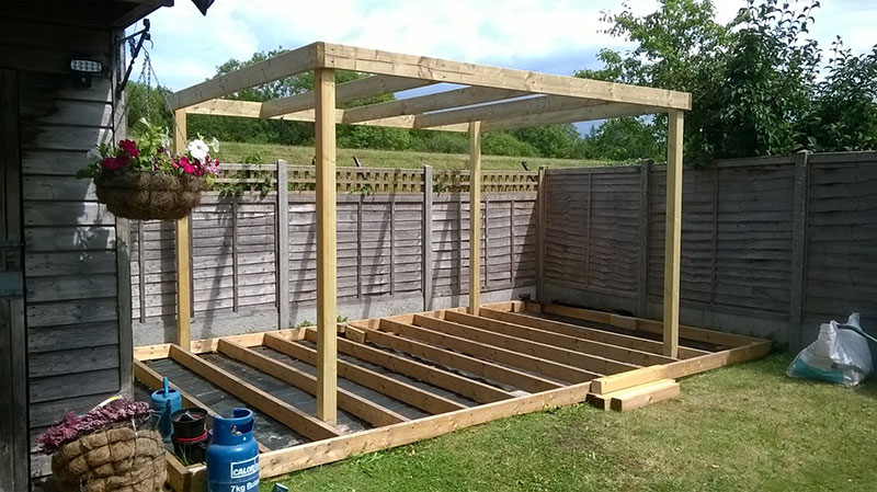 wooden decking and pergola by Paul Timms Fencing