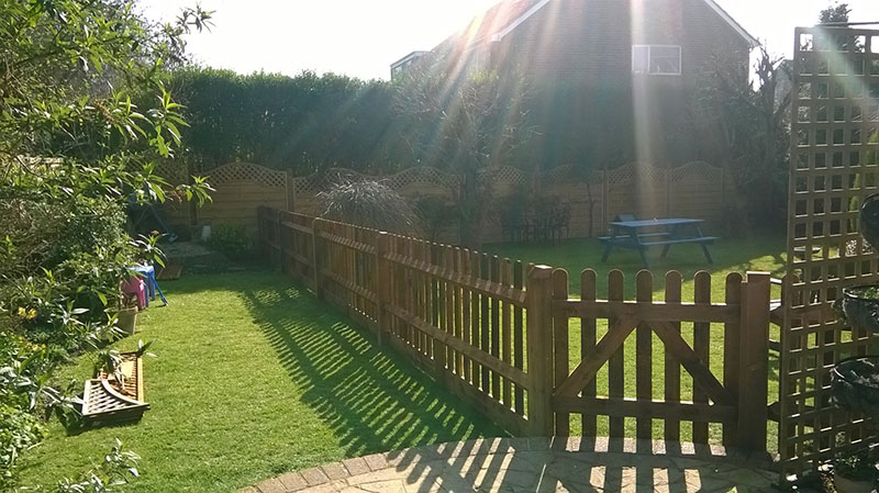 pallisade fencing and gate by Paul Timms Fencing